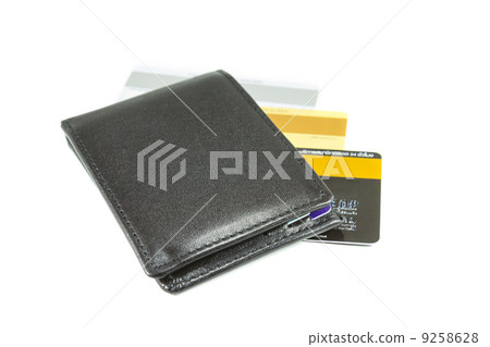 Black wallet and credit cards Black wallet and credit cards 9258628
