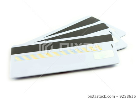 Set of white credit cards isolated background Set of white credit cards isolated background 9258636