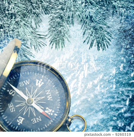 Compass on snow 9260319