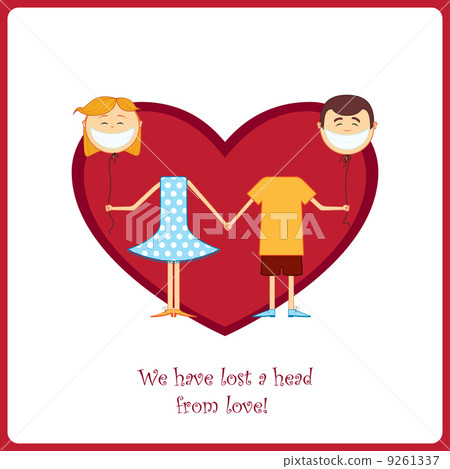 Boy and girl in love. Vector card - Stock Illustration [9261337] - PIXTA