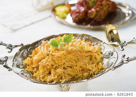 Biryani chicken rice with traditional india food Biryani chicken rice with traditional india food 9261843