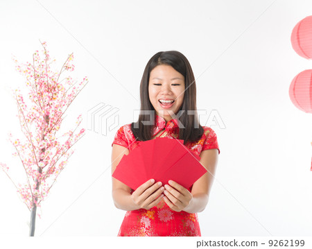 asian female celebrating chinese new year 9262199