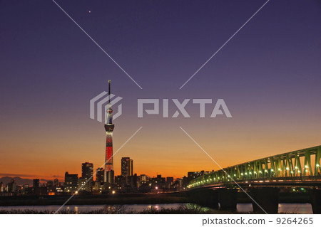 Tokyo sky tree at dusk (Candle tree) 9264265