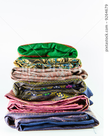 Stack of thai silk Stack of thai silk 9264679