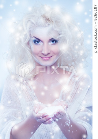 Snow queen playing with snow .. Snow queen playing with snow .. 9266197