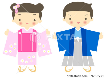 Children's kimono figure Children's kimono figure 9268539