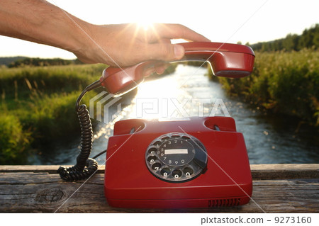 hotline phone in beautiful landscape outside 9273160