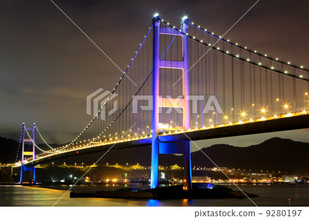 night scene of Tsing Ma bridge night scene of Tsing Ma bridge 9280197