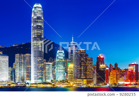 Hong Kong skyline at night 9280255