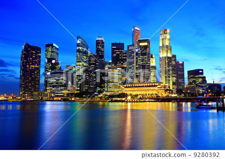 Singapore city skyline at night 9280392