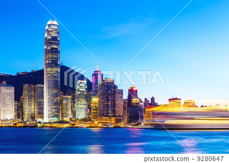 Hong Kong skyline at night 9280647