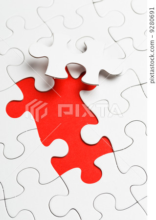 Incomplete puzzle with missing piece 9280691