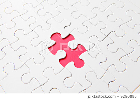 puzzle with missing parts, which are connected 9280895