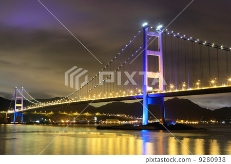 night scene of Tsing Ma bridge 9280938