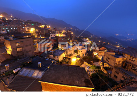 chiu fen village at night, in Taiwan 9281772