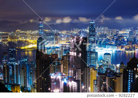 Hong Kong skyline from Peak at mid night 9282227