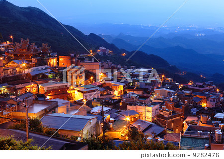 chiu fen village at night, in Taiwan 9282478