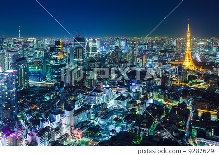 Tokyo skyline at night Tokyo skyline at night 9282629