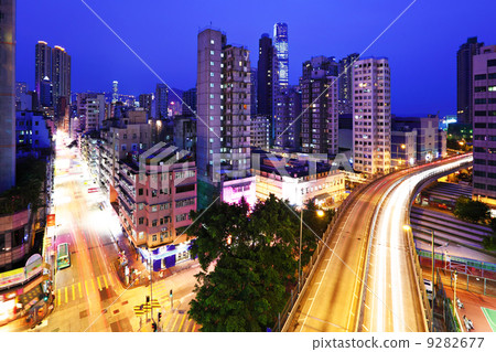 Kowloon side in Hong Kong at night 9282677