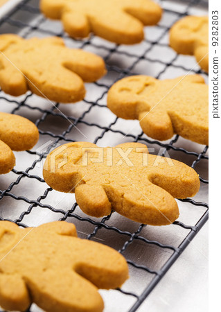 Baked gingerbread cookies close up Baked gingerbread cookies close up 9282803