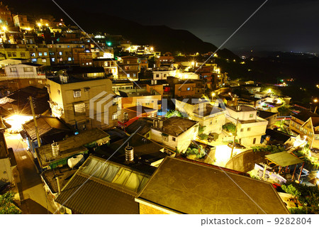 jiu fen village at night, in Taiwan 9282804