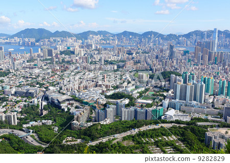 Hong Kong view from high at kowloon side Hong Kong view from high at kowloon side 9282829