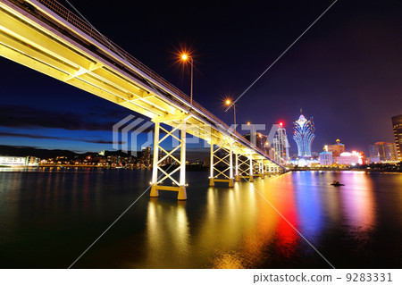 Macau city at night 9283331