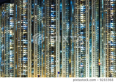 illuminated apartment building illuminated apartment building 9283368