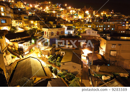 chiu fen village at night, in Taiwan chiu fen village at night, in Taiwan 9283389