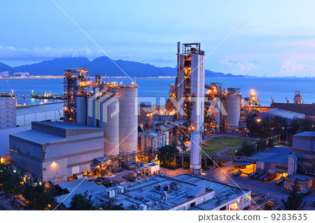 cement factory at night cement factory at night 9283635