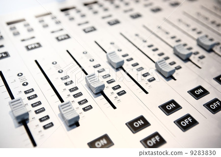 controls of audio mixing console 9283830
