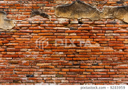 Ancient red brick wall Ancient red brick wall 9283959