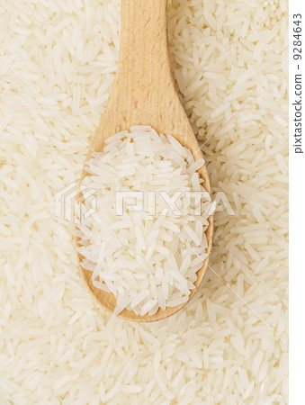 White rice on spoon 9284643