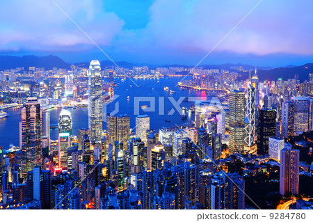Hong Kong at night 9284780