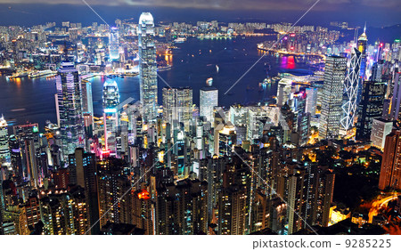 Thousand of skyscraper on two side of Victoria Harbour of Hong K Thousand of skyscraper on two side of Victoria Harbour of Hong K 9285225