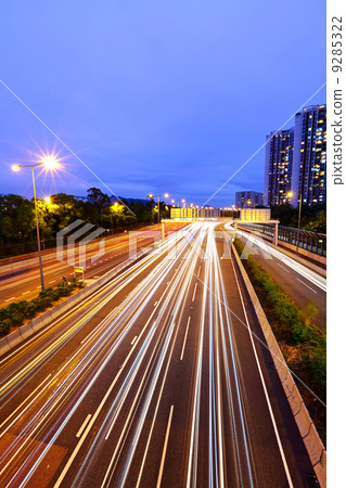 light trails in mega city highway light trails in mega city highway 9285322