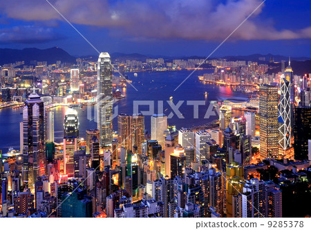 Hong Kong cityscape at night 9285378