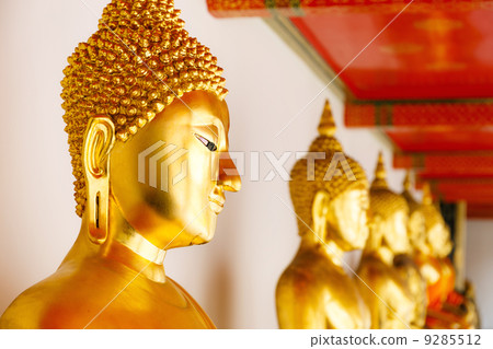 Golden Buddha in a row 9285512
