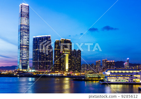 Kowloon skyline in Hong Kong at night Kowloon skyline in Hong Kong at night 9285612