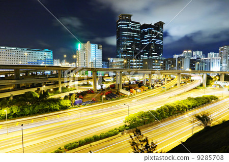 Modern urban landscape at night 9285708