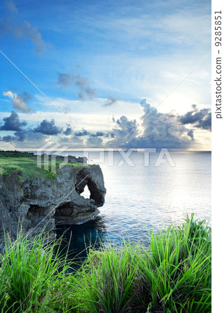 sea at sunset in okinawa japan 9285851