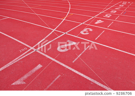 lanes of running track 9286706