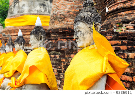 Ancient Buddha statue in temple Ancient Buddha statue in temple 9286911