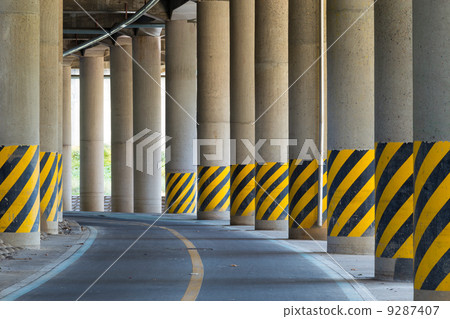 Bottom of highway road bridge 9287407