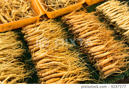 Ginseng for sell in food market 9287577