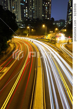 traffic in city at night traffic in city at night 9288098