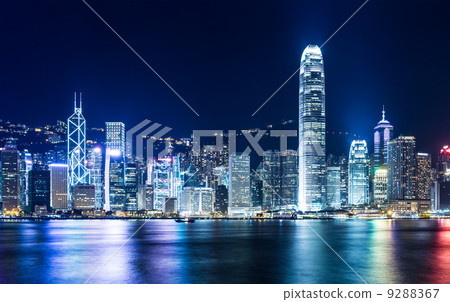 Hong Kong skyline at night 9288367