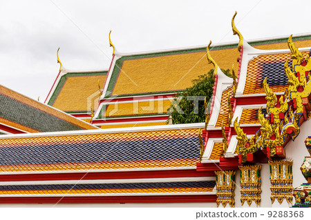 Temple Roof Tile Pattern in Thailand 9288368