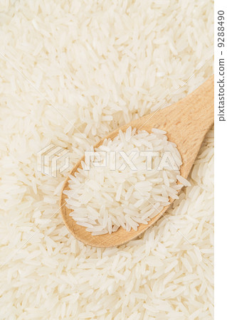 White rice on teaspoon 9288490
