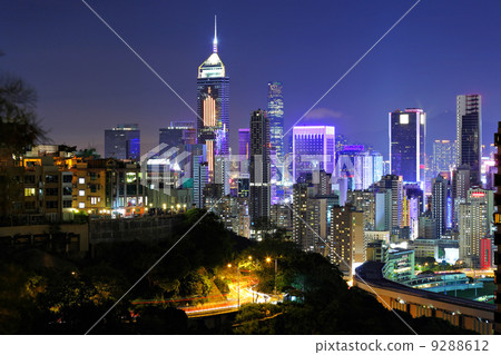 Hong Kong with crowded buildings at night Hong Kong with crowded buildings at night 9288612